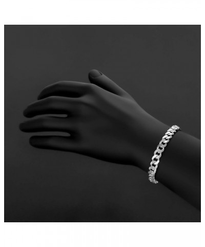 3mm-16mm Solid .925 Sterling Silver Italian Beveled Curb Chain Bracelet 10.0 Inches 8.5mm Bracelet $21.15 Bracelets