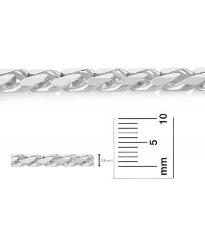 3mm-16mm Solid .925 Sterling Silver Italian Beveled Curb Chain Bracelet 10.0 Inches 8.5mm Bracelet $21.15 Bracelets