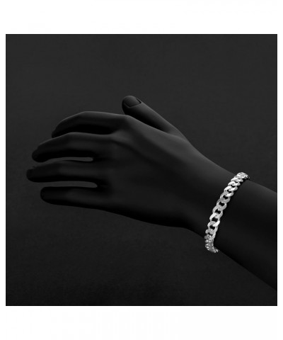 3mm-16mm Solid .925 Sterling Silver Italian Beveled Curb Chain Bracelet 10.0 Inches 8.5mm Bracelet $21.15 Bracelets