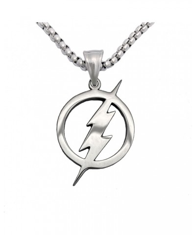 Stainless Steel Superhero Pendant Necklace Flash Lightning Bolt / Steel Chain / Silver Color $10.63 Necklaces