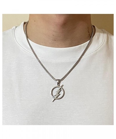 Stainless Steel Superhero Pendant Necklace Flash Lightning Bolt / Steel Chain / Silver Color $10.63 Necklaces