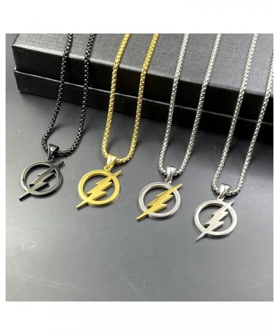 Stainless Steel Superhero Pendant Necklace Flash Lightning Bolt / Steel Chain / Silver Color $10.63 Necklaces