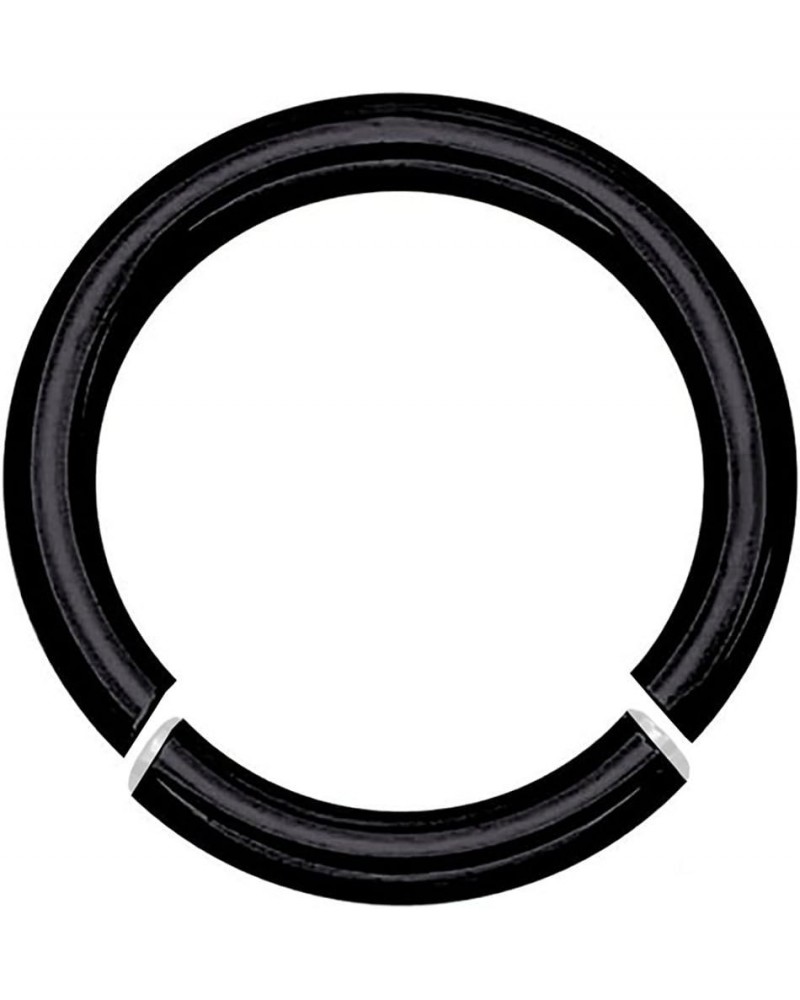 Black Anodized Titanium Over Surgical Steel Seamless Segment Ring 6G 1/2 $8.50 Body Jewelry