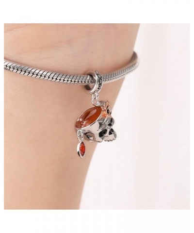 Honey Cup Charm Pendant Sterling Silver Skull Charm With CZ Fit All Bracelet/Necklace Charm for Women Girls $23.82 Bracelets