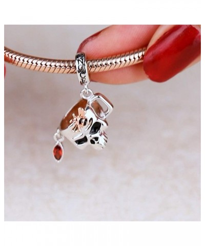 Honey Cup Charm Pendant Sterling Silver Skull Charm With CZ Fit All Bracelet/Necklace Charm for Women Girls $23.82 Bracelets