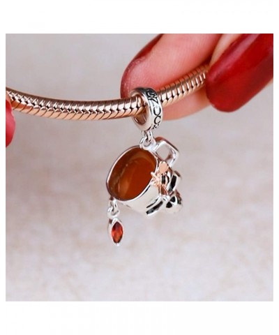 Honey Cup Charm Pendant Sterling Silver Skull Charm With CZ Fit All Bracelet/Necklace Charm for Women Girls $23.82 Bracelets