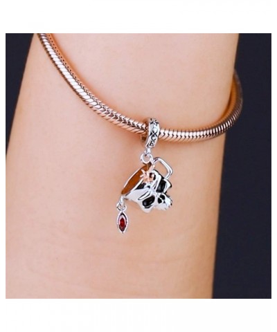 Honey Cup Charm Pendant Sterling Silver Skull Charm With CZ Fit All Bracelet/Necklace Charm for Women Girls $23.82 Bracelets