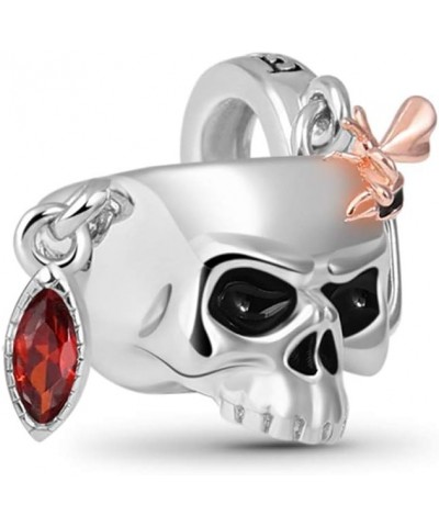 Honey Cup Charm Pendant Sterling Silver Skull Charm With CZ Fit All Bracelet/Necklace Charm for Women Girls $23.82 Bracelets