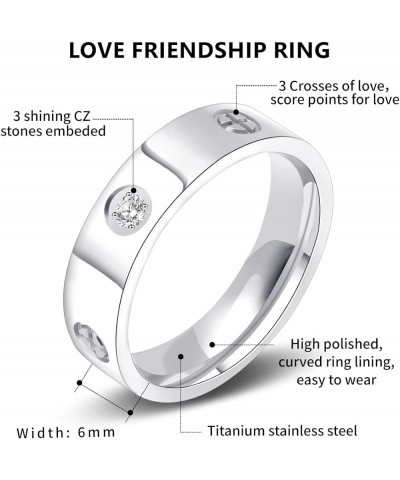 Love Ring 18k Gold Silver Rings ：Friendship Ring With Screw Design Inlay Cubic Zirconia Stainless Steel Wedding Promise Bands...