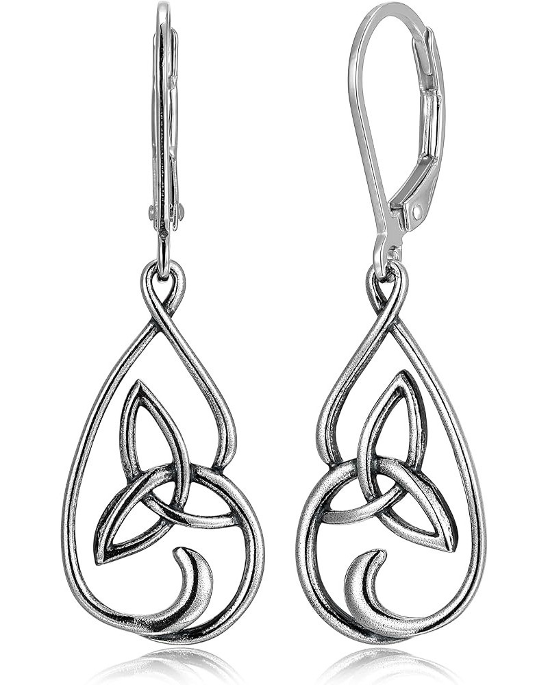 Celtic Knot Dangle Earrings for Women - 925 Sterling Silver Drop Earring Design, Lightweight and Hypoallergenic for Sensitive...