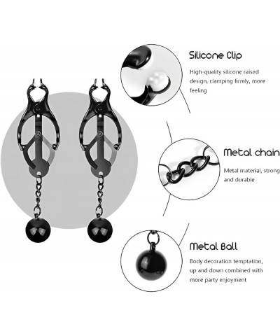 Body Chain Clip for Women Men Adjustable Body Ring Non-Piercing Nipple Chain Stainless Steel Body Clips Pendant Weighted Ball...