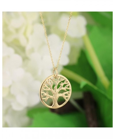 Solid 14k Gold Tree of Life Pendant Necklace Christmas Birthday Gifts for Women Family Gifts for Grandma Mom Teacher Teen Bes...