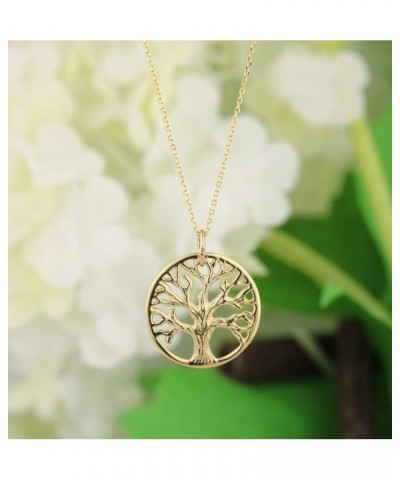 Solid 14k Gold Tree of Life Pendant Necklace Christmas Birthday Gifts for Women Family Gifts for Grandma Mom Teacher Teen Bes...