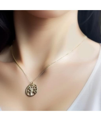 Solid 14k Gold Tree of Life Pendant Necklace Christmas Birthday Gifts for Women Family Gifts for Grandma Mom Teacher Teen Bes...