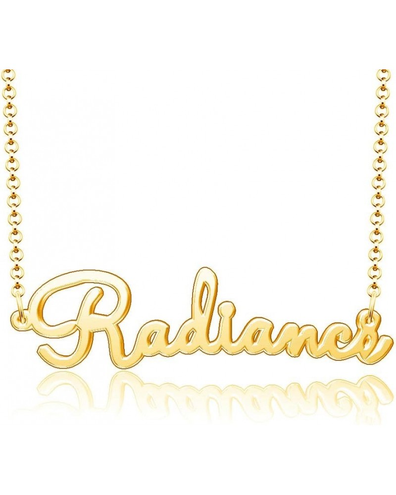 18k Gold Plated Personalized Jewelry Inspirational Words Custom Name Necklace Radiance $9.00 Necklaces