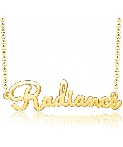 18k Gold Plated Personalized Jewelry Inspirational Words Custom Name Necklace Radiance $9.00 Necklaces