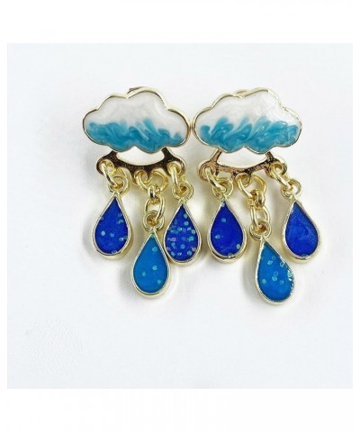 Raindrop Earrings Cute Rain Cloud Earrings White Cloud Dangle Drop Earrings Statement Weather Jewelry Gifts for Women Girls b...