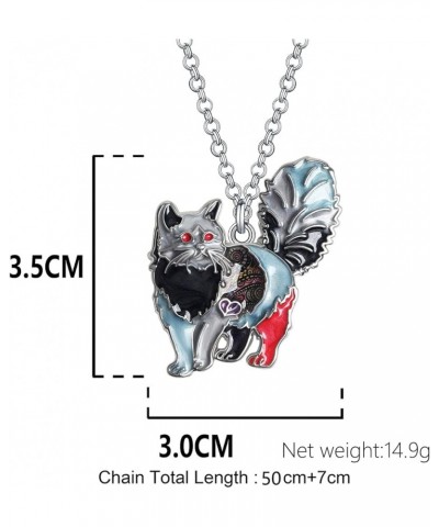 Enamel Alloy Cat Necklace Kitten Pendant Novelty Pets Jewelry Gifts for Women Girls Charms Gray $9.59 Necklaces