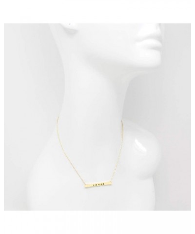 Women Gold Dipped Horizontal Inspirational Phrases Engraved Bar Pendant Necklace Sisters-Gold $9.68 Necklaces