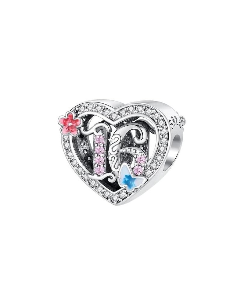 Multi Color Charms Fit Bracelets 925 Silver Colorful Zircon Rainbow Bead Love Heart Clip Charm Jewelry SSS-1401 SJT384-16 $9....