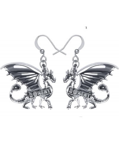 Enamel Alloy Dinosaur Fantasy Dragon Earrings Drop Dangle Unique Animal Jewelry For Women Girls Azure $7.64 Earrings