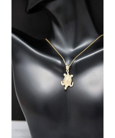 10k Gold Lucky Honu Sea Turtle Tortoise Longevity Charm Pendant necklace 16.0 Inches Yellow Gold $113.39 Necklaces