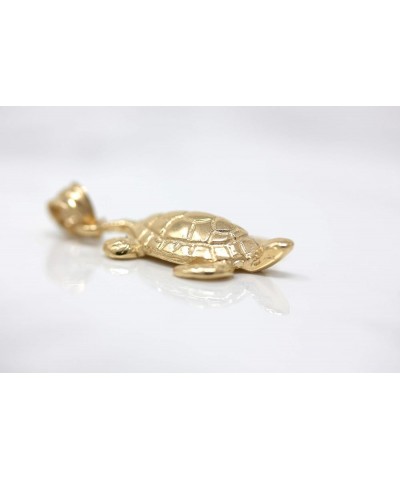 10k Gold Lucky Honu Sea Turtle Tortoise Longevity Charm Pendant necklace 16.0 Inches Yellow Gold $113.39 Necklaces