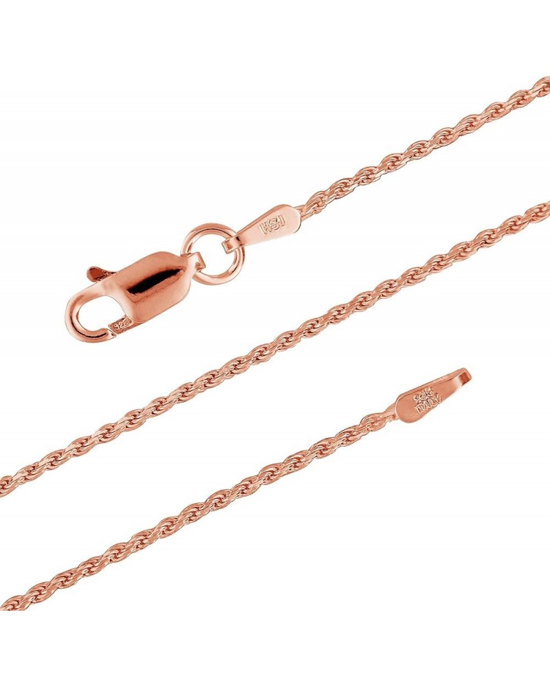 14kt Rose Gold Plated Sterling Silver 1.1mm Diamond-Cut Rope Chain Necklace Solid Italian Nickel-Free, 14-36 Inch 20.0 Inches...