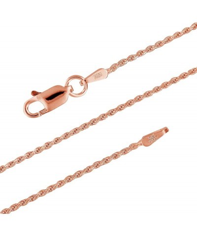 14kt Rose Gold Plated Sterling Silver 1.1mm Diamond-Cut Rope Chain Necklace Solid Italian Nickel-Free, 14-36 Inch 20.0 Inches...