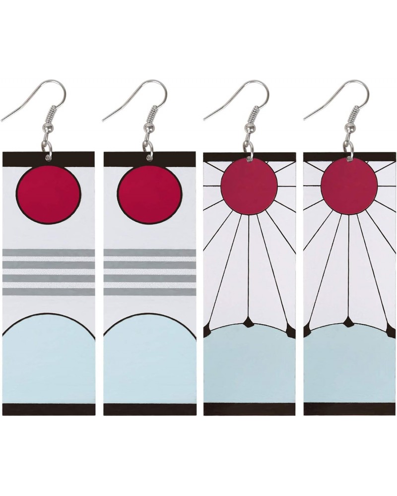 2 Pack Demon Slayer Tanjiro Earrings,Kamado Tanjirou's Hanafuda Earrings for Cosplay,Gift for Women and Girl $8.31 Earrings