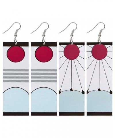 2 Pack Demon Slayer Tanjiro Earrings,Kamado Tanjirou's Hanafuda Earrings for Cosplay,Gift for Women and Girl $8.31 Earrings