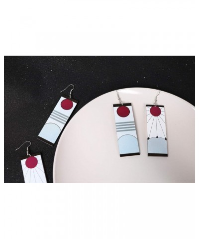 2 Pack Demon Slayer Tanjiro Earrings,Kamado Tanjirou's Hanafuda Earrings for Cosplay,Gift for Women and Girl $8.31 Earrings