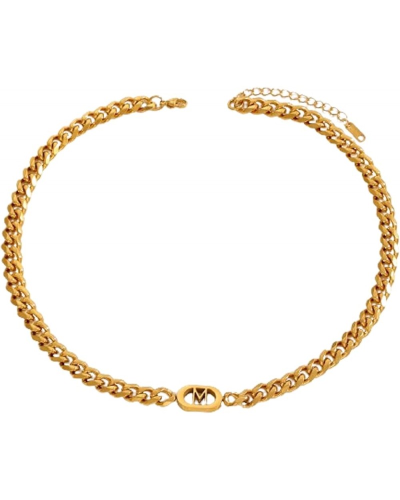 Gold Necklace for Women Girls 8mm Width Stainless Steel Cuban Link Chain Women 18k Gold Plated Necklace Trendy Gift 81-M $11....