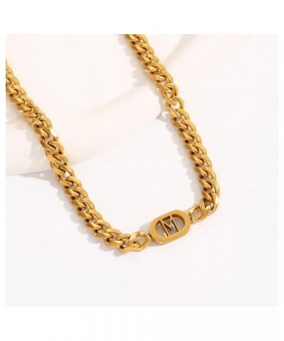 Gold Necklace for Women Girls 8mm Width Stainless Steel Cuban Link Chain Women 18k Gold Plated Necklace Trendy Gift 81-M $11....