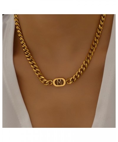 Gold Necklace for Women Girls 8mm Width Stainless Steel Cuban Link Chain Women 18k Gold Plated Necklace Trendy Gift 81-M $11....