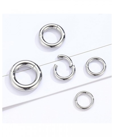 Thick Septum Rings 12G 10G 8G 6G 4G 316L Surgical Steel Nose Ring Hinged Segment Ring Body Piercing Nose Hoop Lip Rings Nose ...