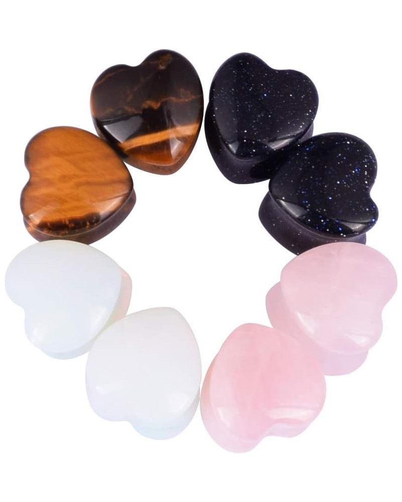 4Style or 2Style Heart Shaped Stone Double Flared Ear Tunnels Plugs Stretcher Expander Kit Gauge 2g-1 4pairs-2G(6MM) $8.85 Bo...