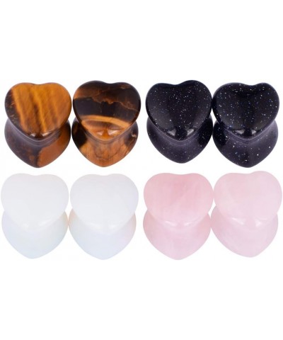 4Style or 2Style Heart Shaped Stone Double Flared Ear Tunnels Plugs Stretcher Expander Kit Gauge 2g-1 4pairs-2G(6MM) $8.85 Bo...