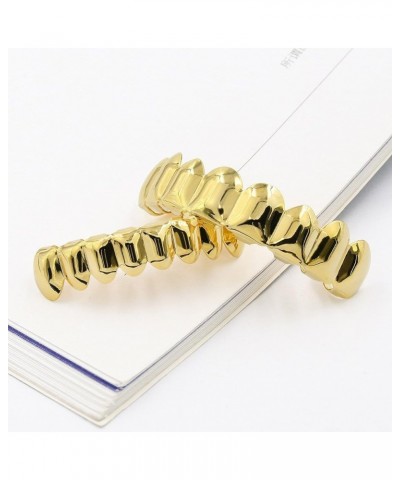 18K Gold Plated Gold Finish 8 Top Teeth 8 Bottom Tooth Hip Hop Mouth Grills for Men and Women Gold Set $11.50 Body Jewelry