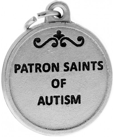 Silver Toned Base Catholic Patron Saint Medal Pendant, 3/4 Inch Patron of Autism Saint Nicholas and St Dymphna $7.19 Pendants