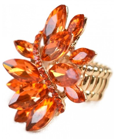 Women's Vine Marquis Stone Stud Fashion Stretch Ring Orange/Gold-Tone $10.79 Rings