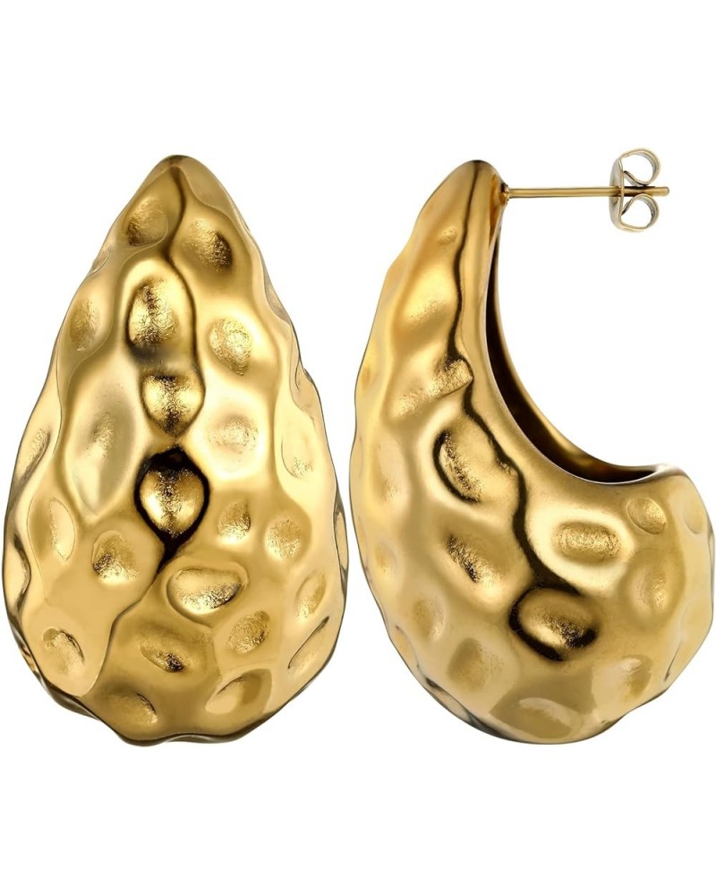 New Gold Teardrop Earrings Dupes for Women Chunky Dupes Earrings Gold Waterdrop Earrings Shiny Fashion Jewelry Gifts Gold-1 $...