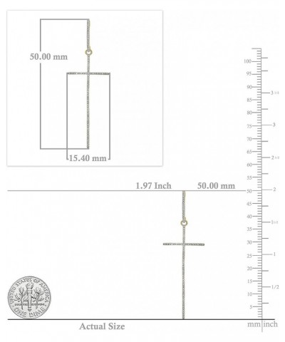 0.20 Carat (ctw) Round White Diamond Ladies Cross Shaped Dangling Drop Earrings 1/5 CT, Available in Metal 10K/14K/18K Gold S...