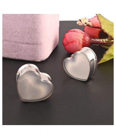 2PCS Heart Shape White Opal Hypoallergenic Stainless Steel Plugs Ear Gauges Tunnels Piercing Expander Stretchers Fashion Body...