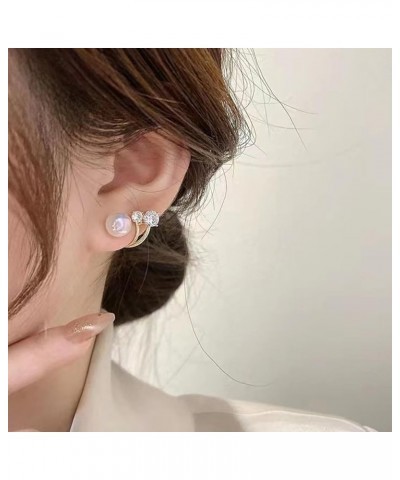 Pearl Earrings for Women Gold Pearl Stud Earrings Rhinestone Twisted Pearl Earrings for Teen Girls Pearl Earrings Silver $10....