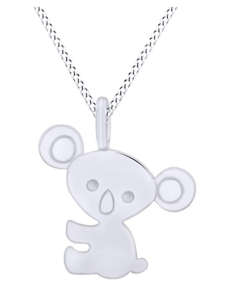 Silhouette Animal Love Charm Pendant Necklace in 925 Sterling Silver White Gold Over : Koala $17.99 Necklaces