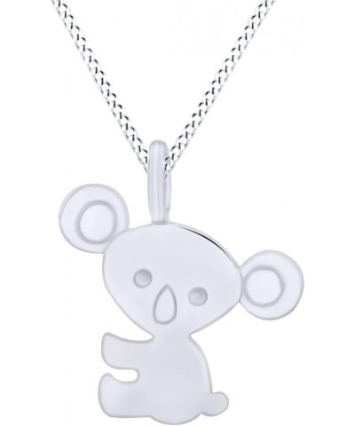 Silhouette Animal Love Charm Pendant Necklace in 925 Sterling Silver White Gold Over : Koala $17.99 Necklaces