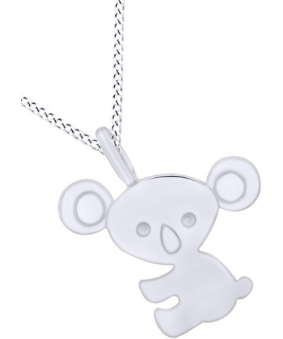 Silhouette Animal Love Charm Pendant Necklace in 925 Sterling Silver White Gold Over : Koala $17.99 Necklaces