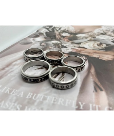 Personalized Stainless Steel Spinner Rings for Women Men Fidget Band Rings Set Sun Moon Star Ring Gold Fidget Spinner Ring fo...