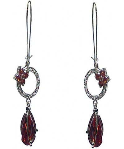 Dangle Earrings Red Gold Tone Crystal Earrings Wire Hook for Pierced Ears YX89010-1-2red deep red $8.99 Earrings